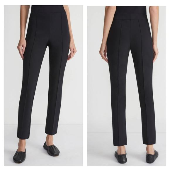 Lafayette 148 Acclaimed Stretch Gramercy Pant in Black size 12